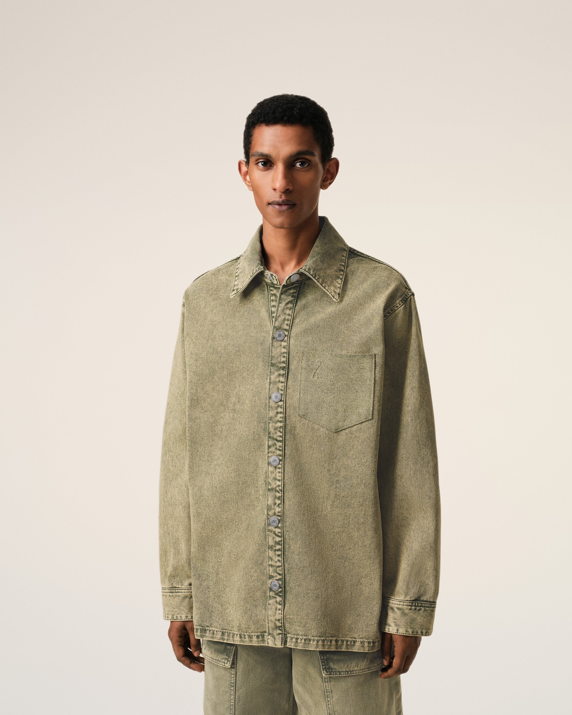 GREEN COTTON AMI DE COEUR OVERSHIRT - 3