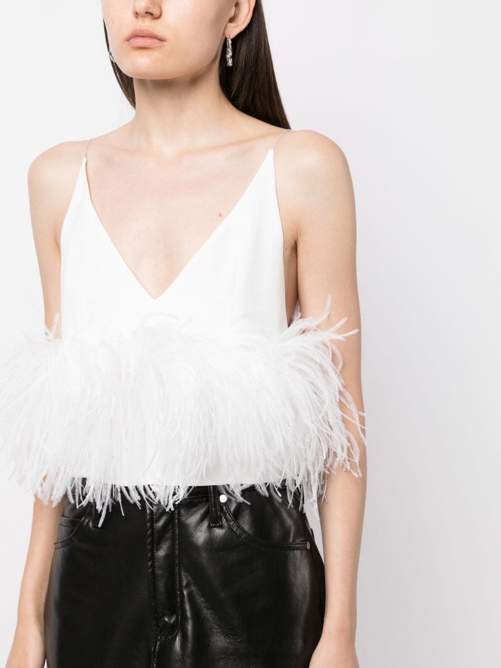 Poppy feather-detailing top - 5