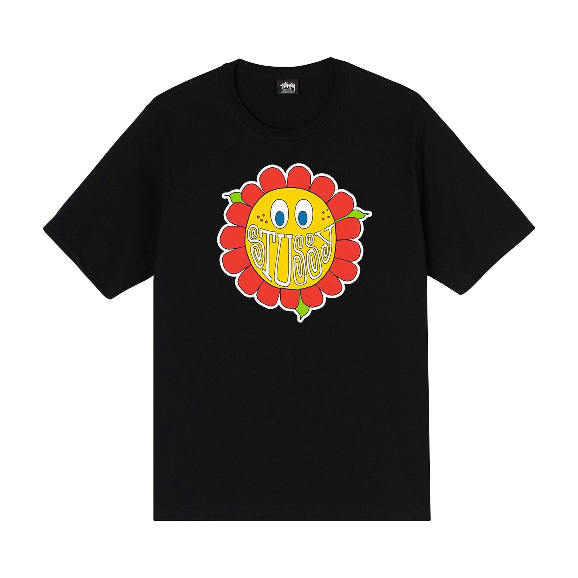 Stussy Happy Flower T-Shirt 'Black' - 1