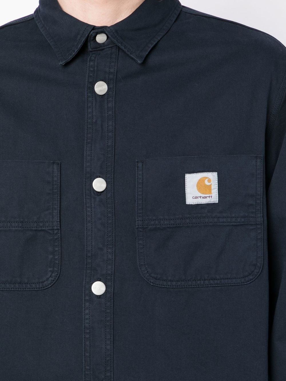 logo-patch button-up shirt - 5