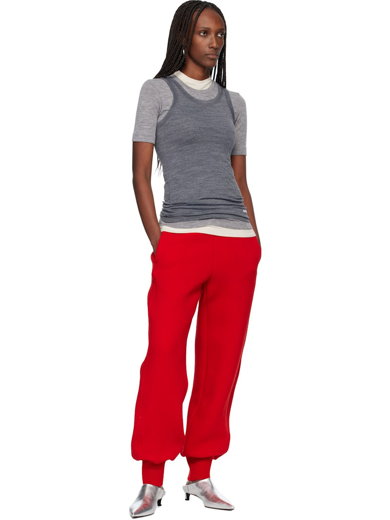 Jil Sander Gray Lightweight Technical Wool Jersey Tank Top outlook