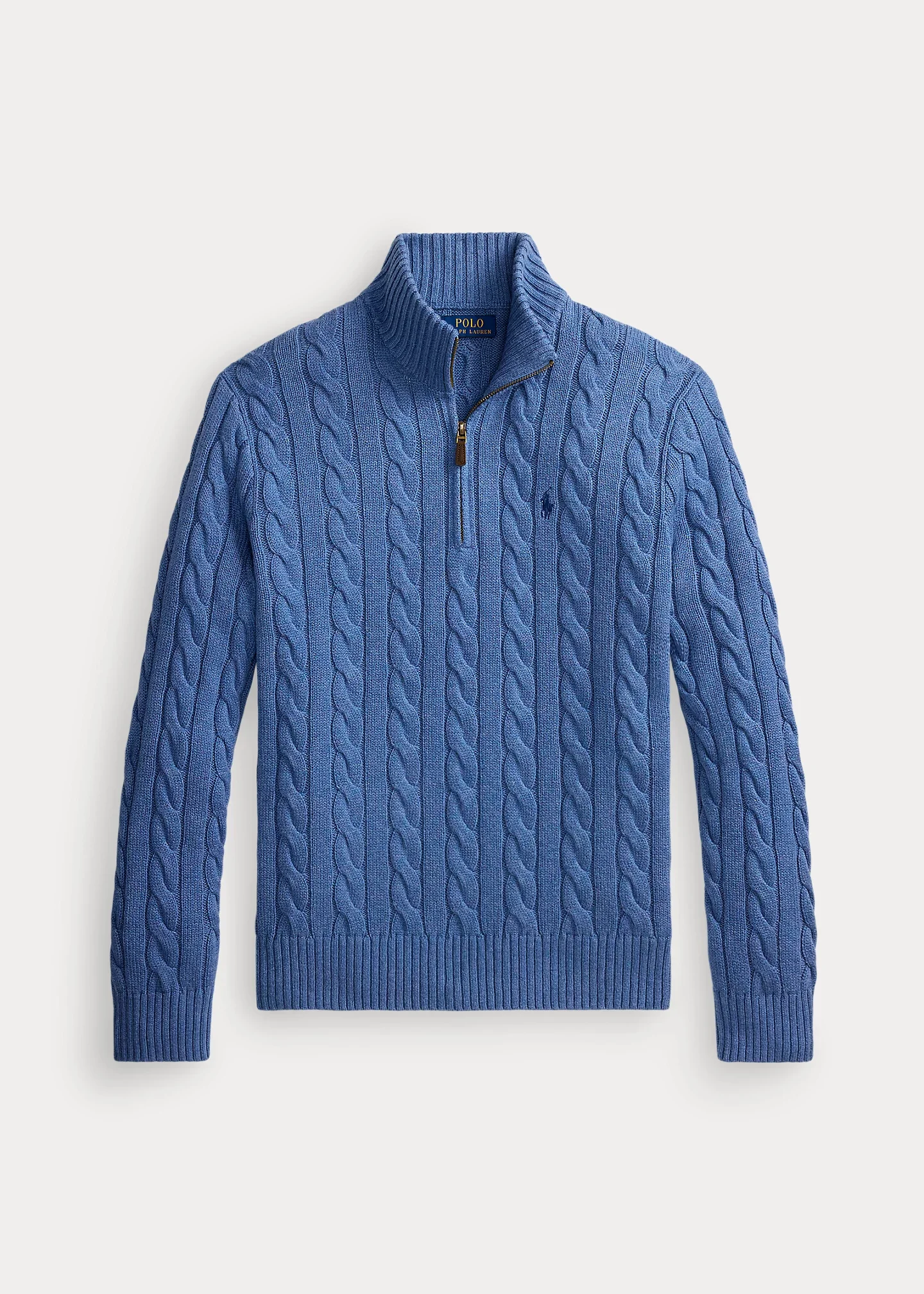 Cable-Knit Cotton Quarter-Zip Sweater - 1