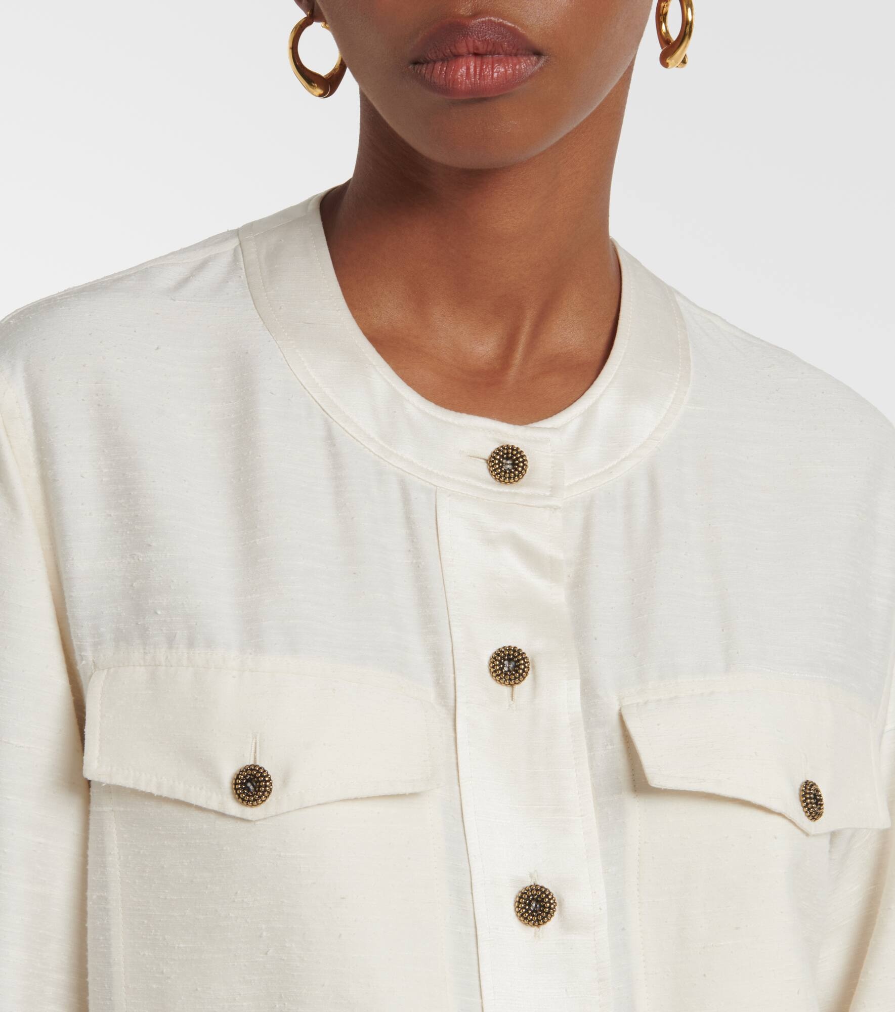 Quincy silk shantung blouse - 4