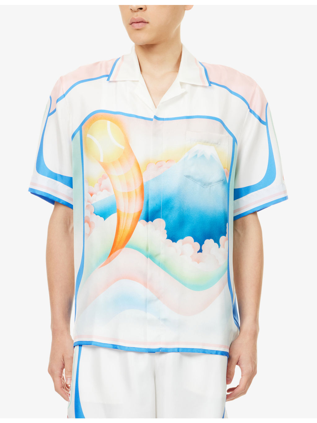 Cuban Collar Printed Silk Shirt - 3