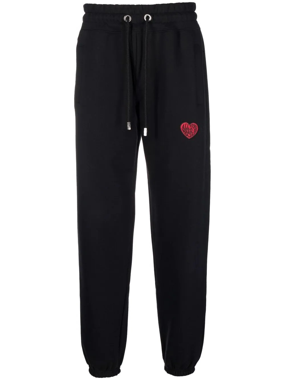 heart-embroidered track pants - 1