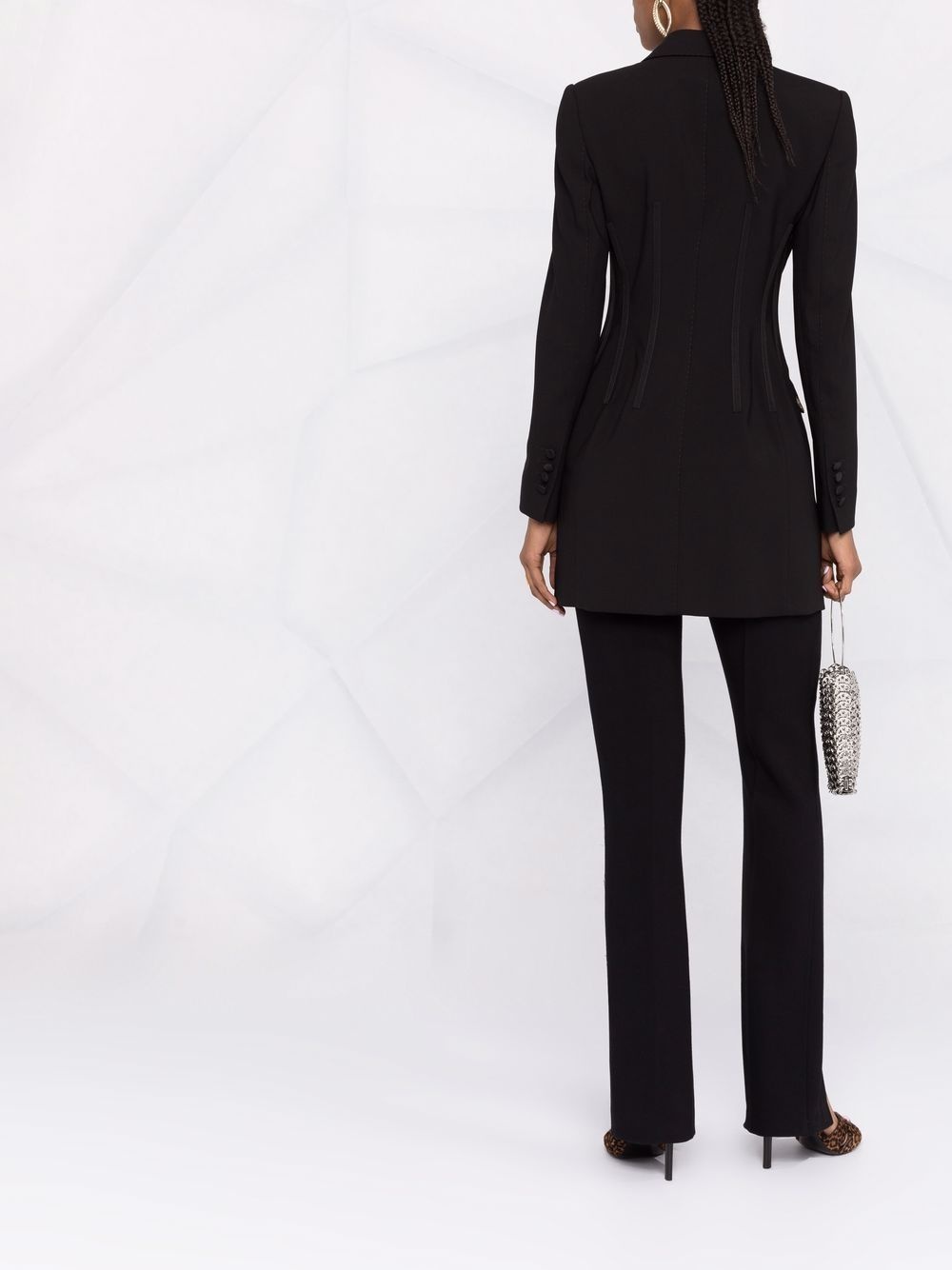 side-fastening virgin wool coat - 6