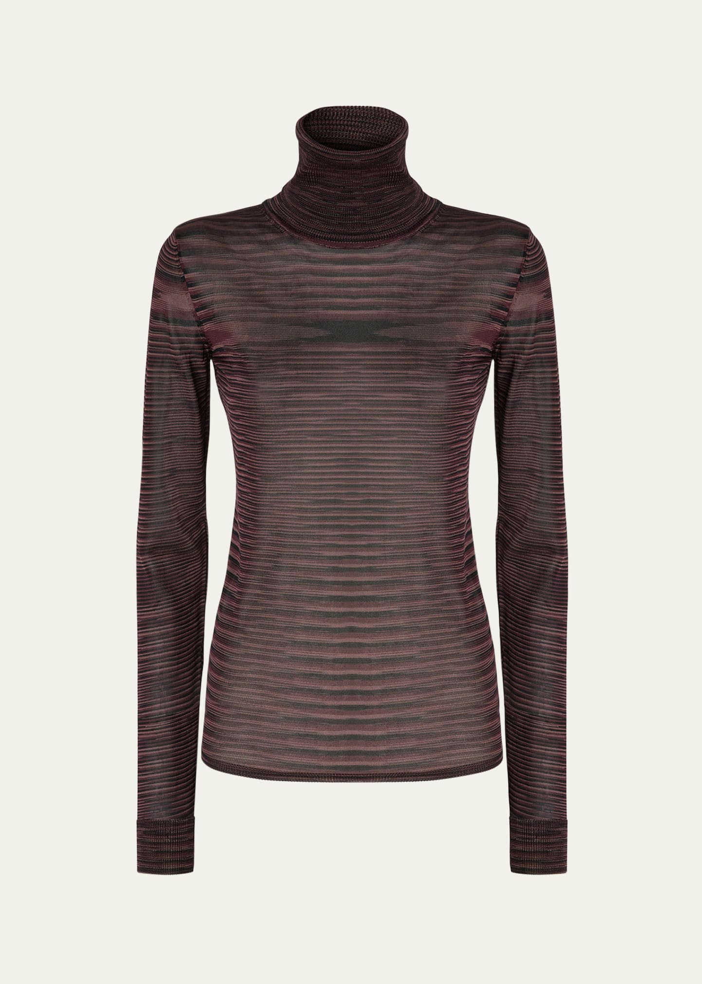 Turtleneck Striped Sweater - 1