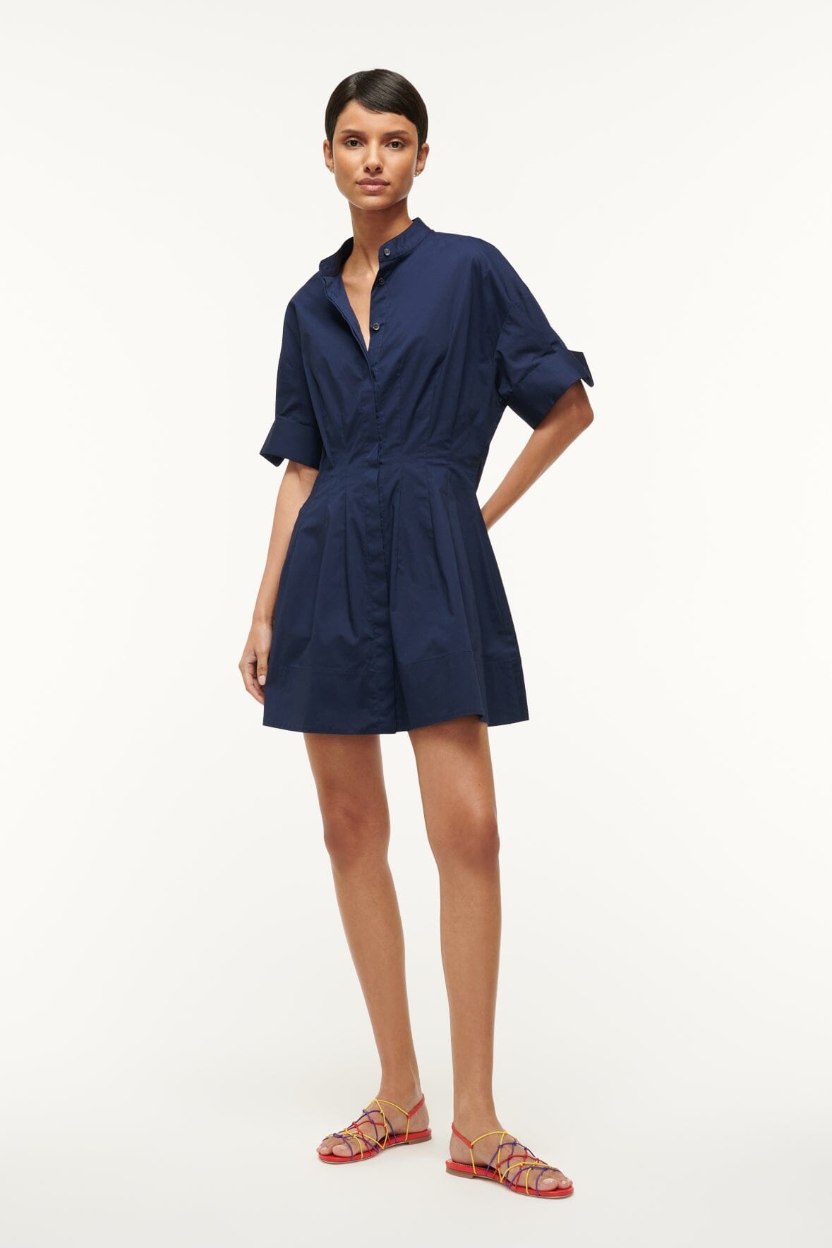 STAUD MINI LORENZA DRESS NAVY - 2