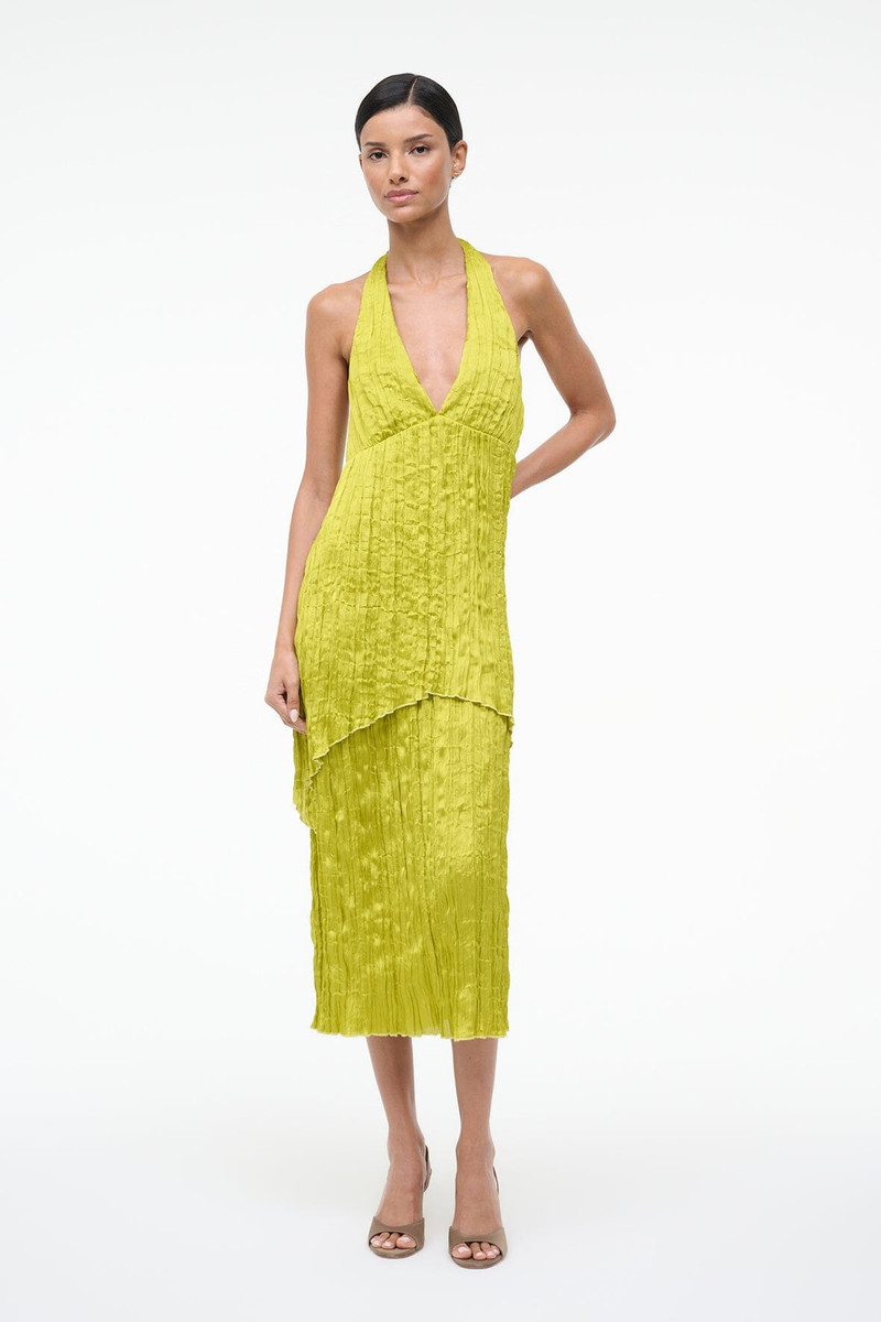 STAUD LAURIE DRESS CHARTREUSE 6