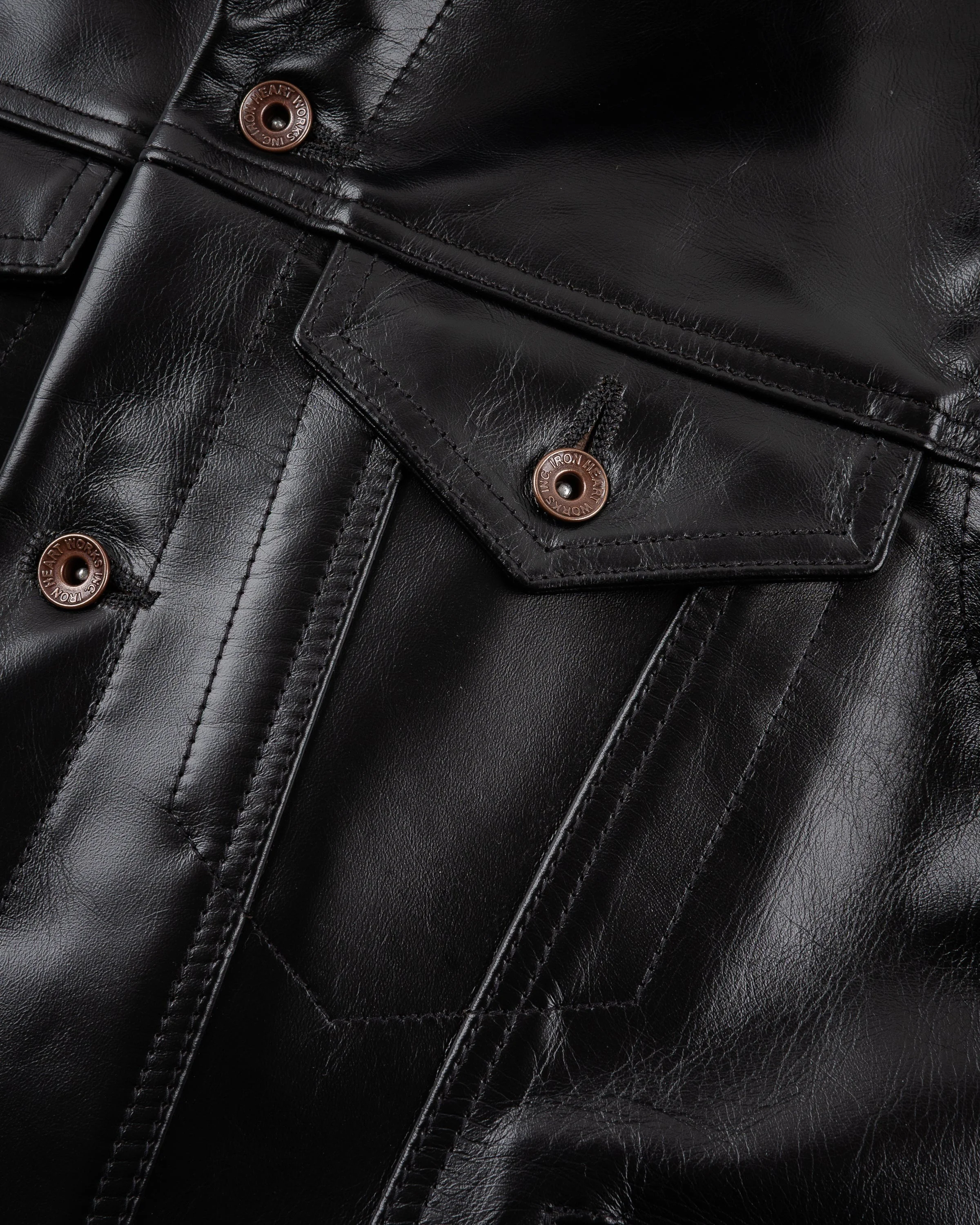 Iron Heart JAPANESE HORSEHIDE MODIFIED TYPE III JACKET - BLACK