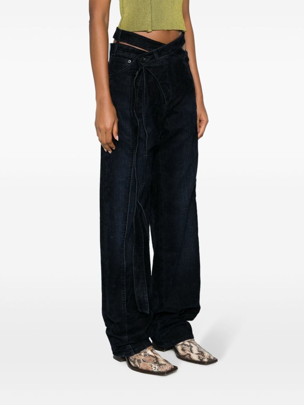 Signature Wrap wide-leg jeans - 3