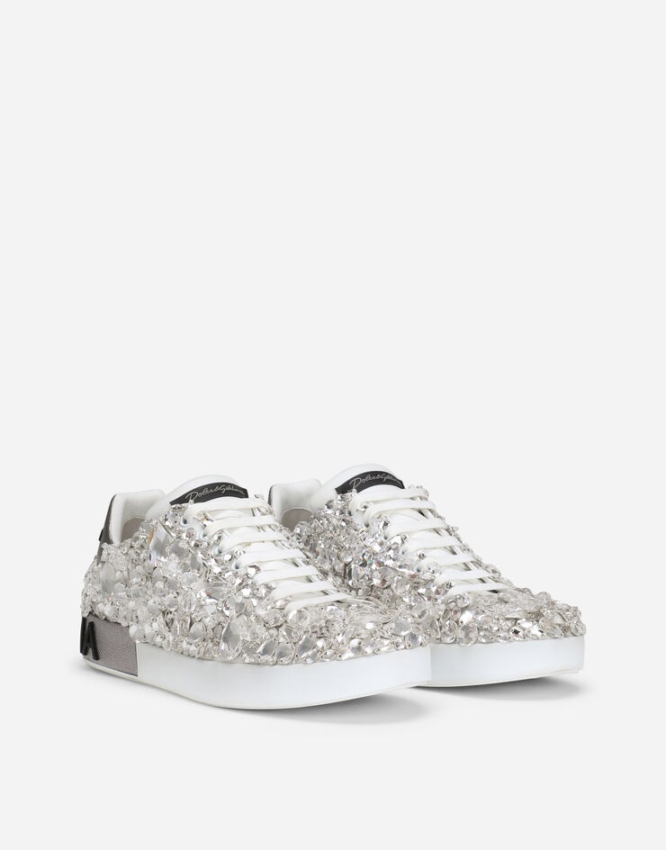 Calfskin nappa Portofino sneakers with all-over embroidery - 2