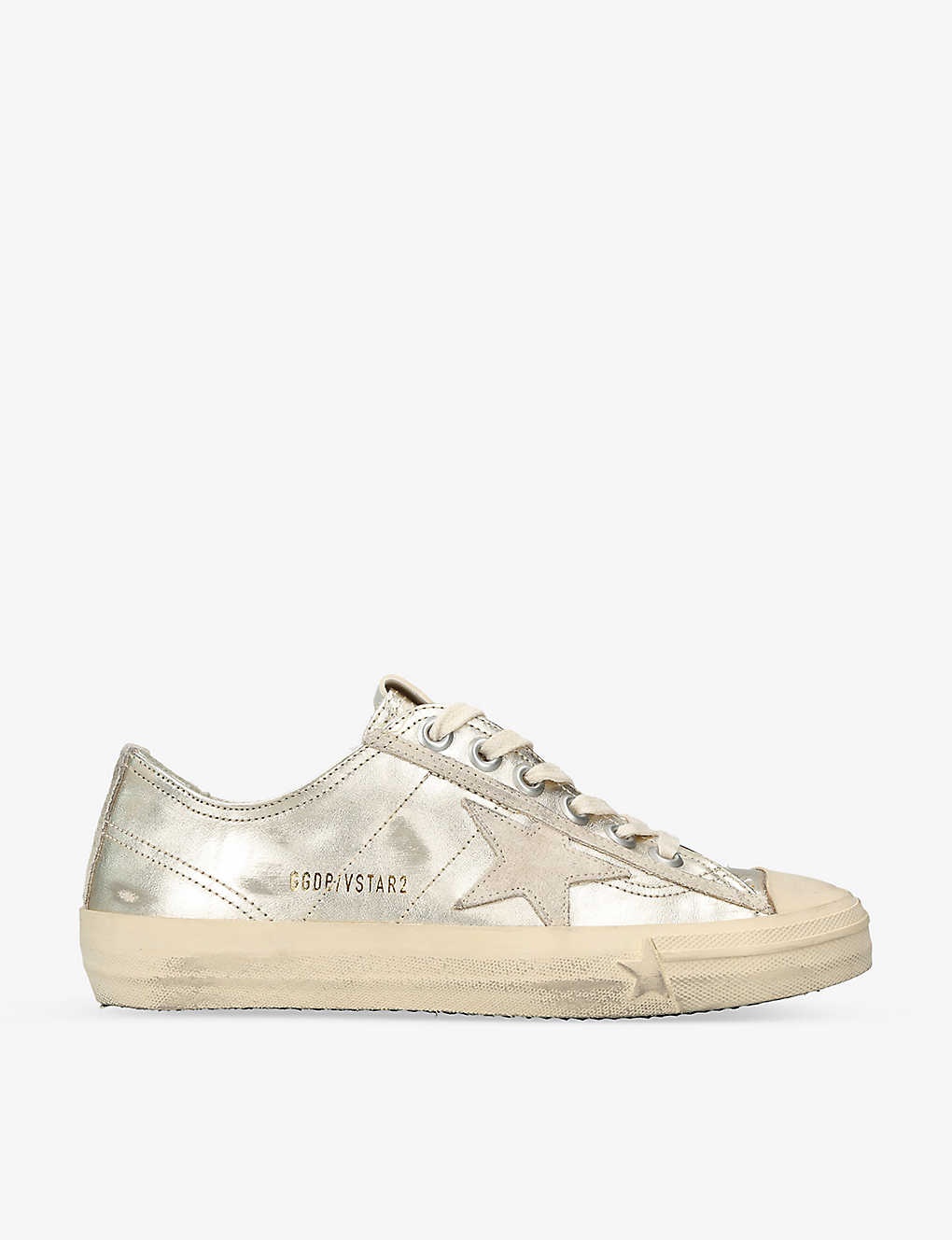 V-Star suede star-patch metallic-leather low-top trainers - 1