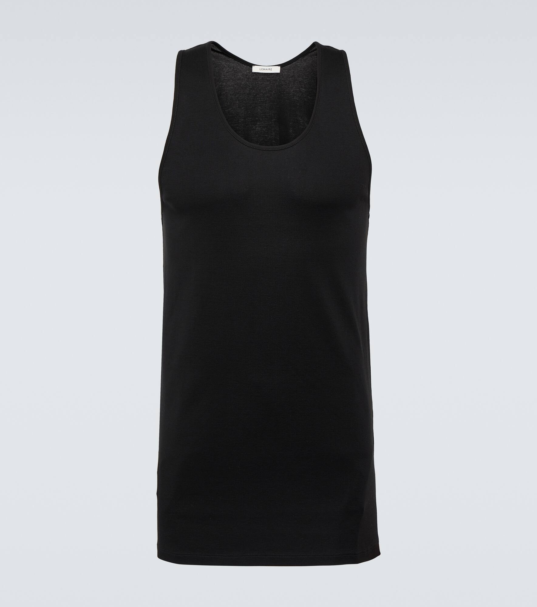 Ribbed-knit cotton jersey tank top - 1