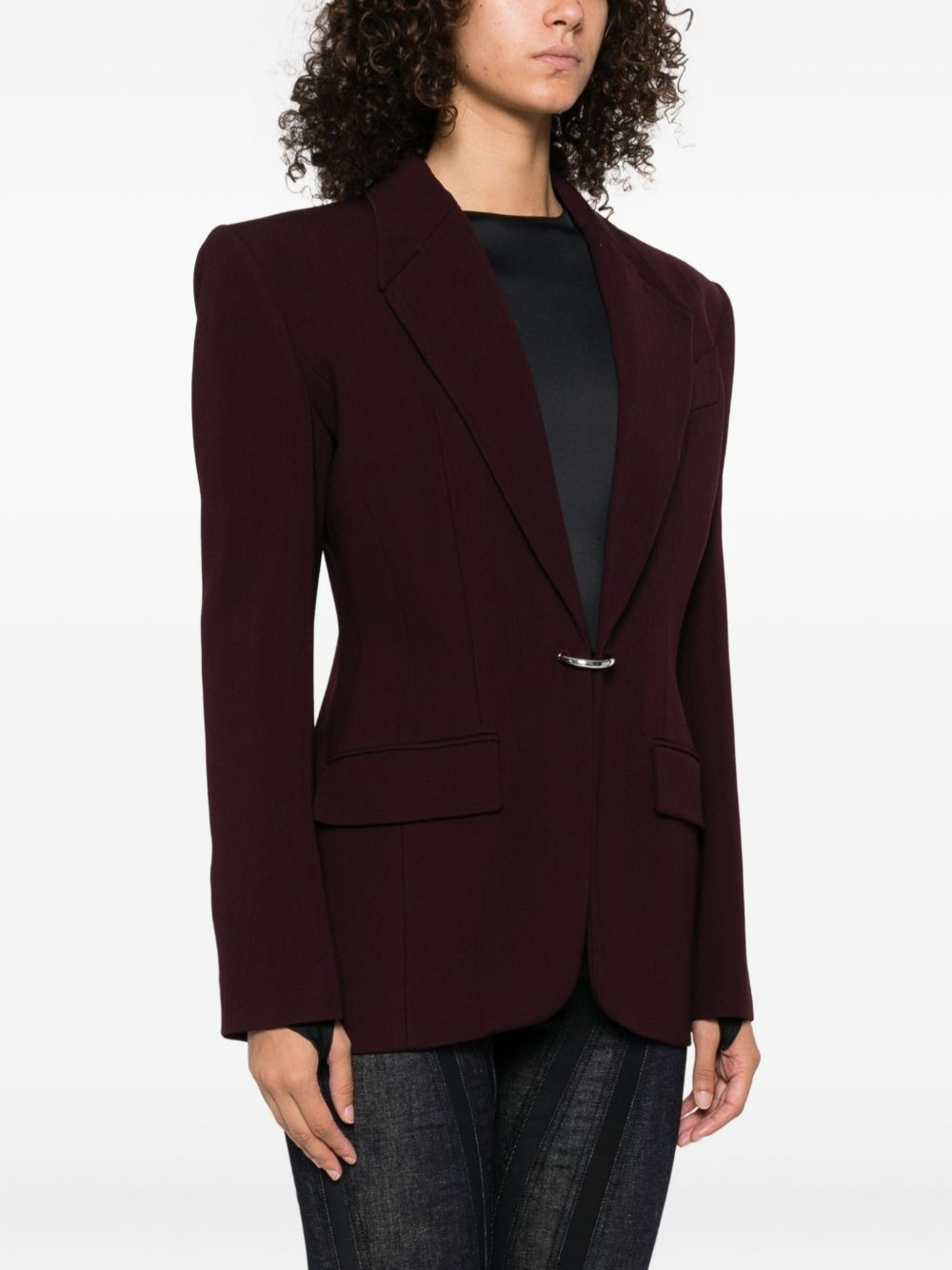 single-breasted wool jacket - 3
