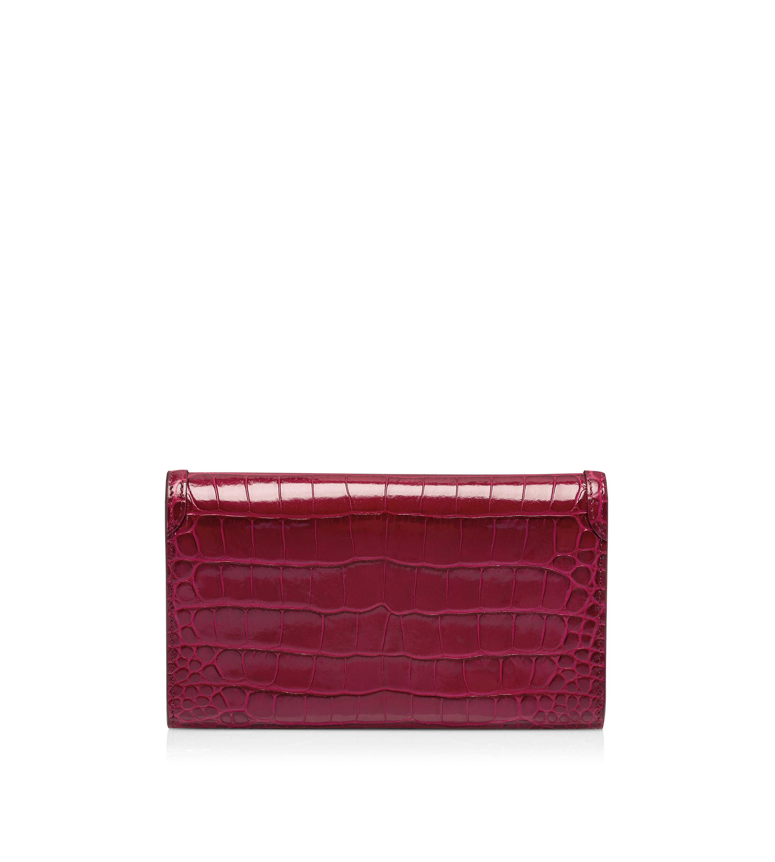 SHINY STAMPED CROCODILE LEATHER WALLIS WALLET ON STRAP - 3