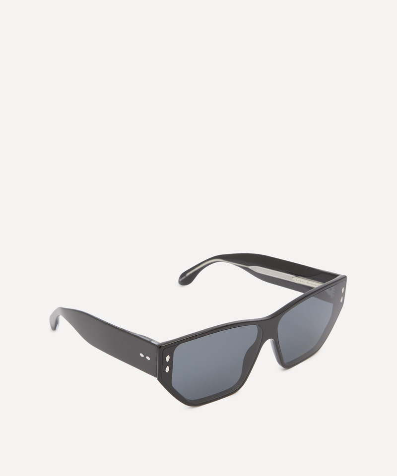 Isabel Marant Acetate Rectangular Cat Eye Black Sunglasses outlook