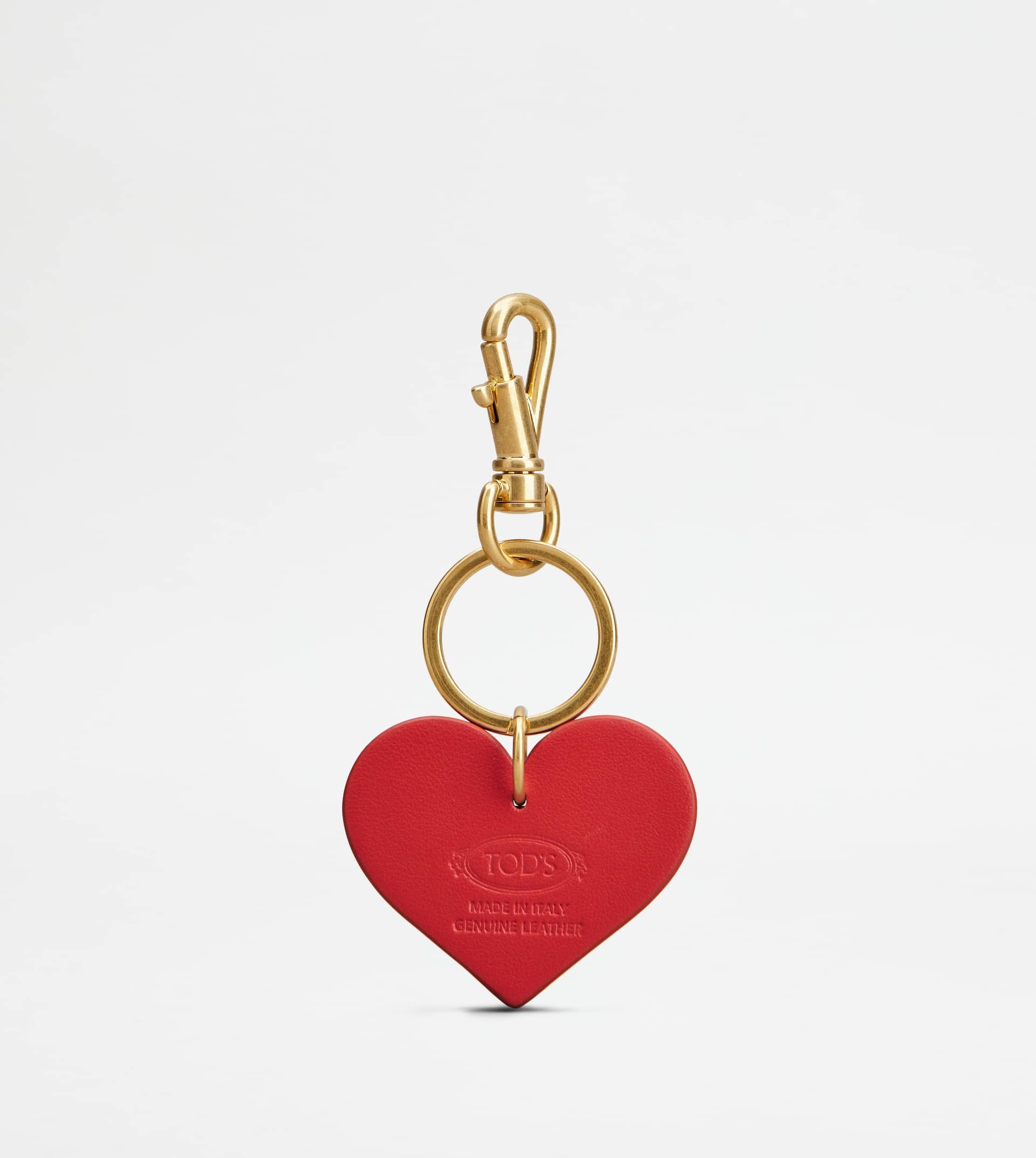 T TIMELESS HEART KEY HOLDER IN LEATHER - RED - 2