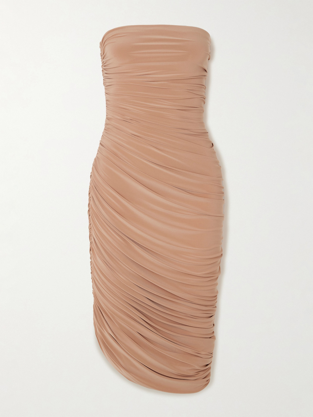 Diana Strapless Draped Stretch-jersey Midi Dress - 1