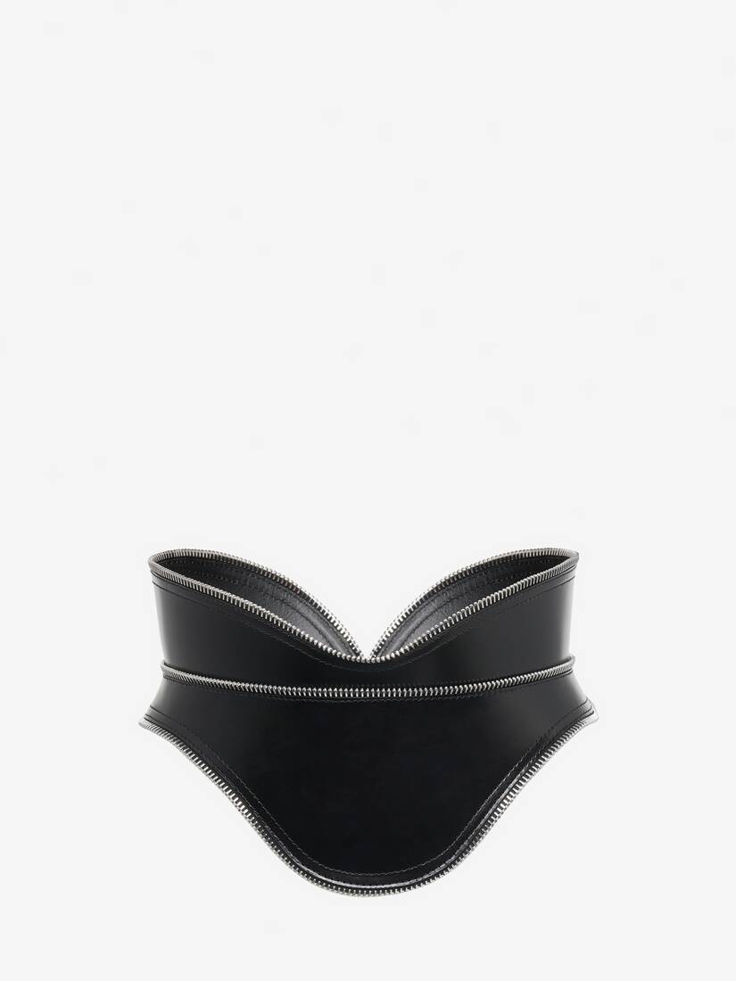 Leather corset belt in black - Alexander Mc Queen