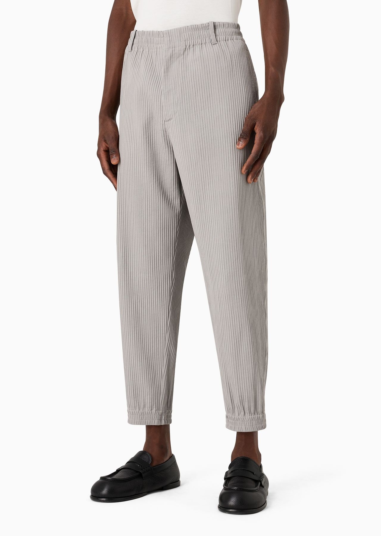 Canneté fabric trousers with elasticated hem - 2