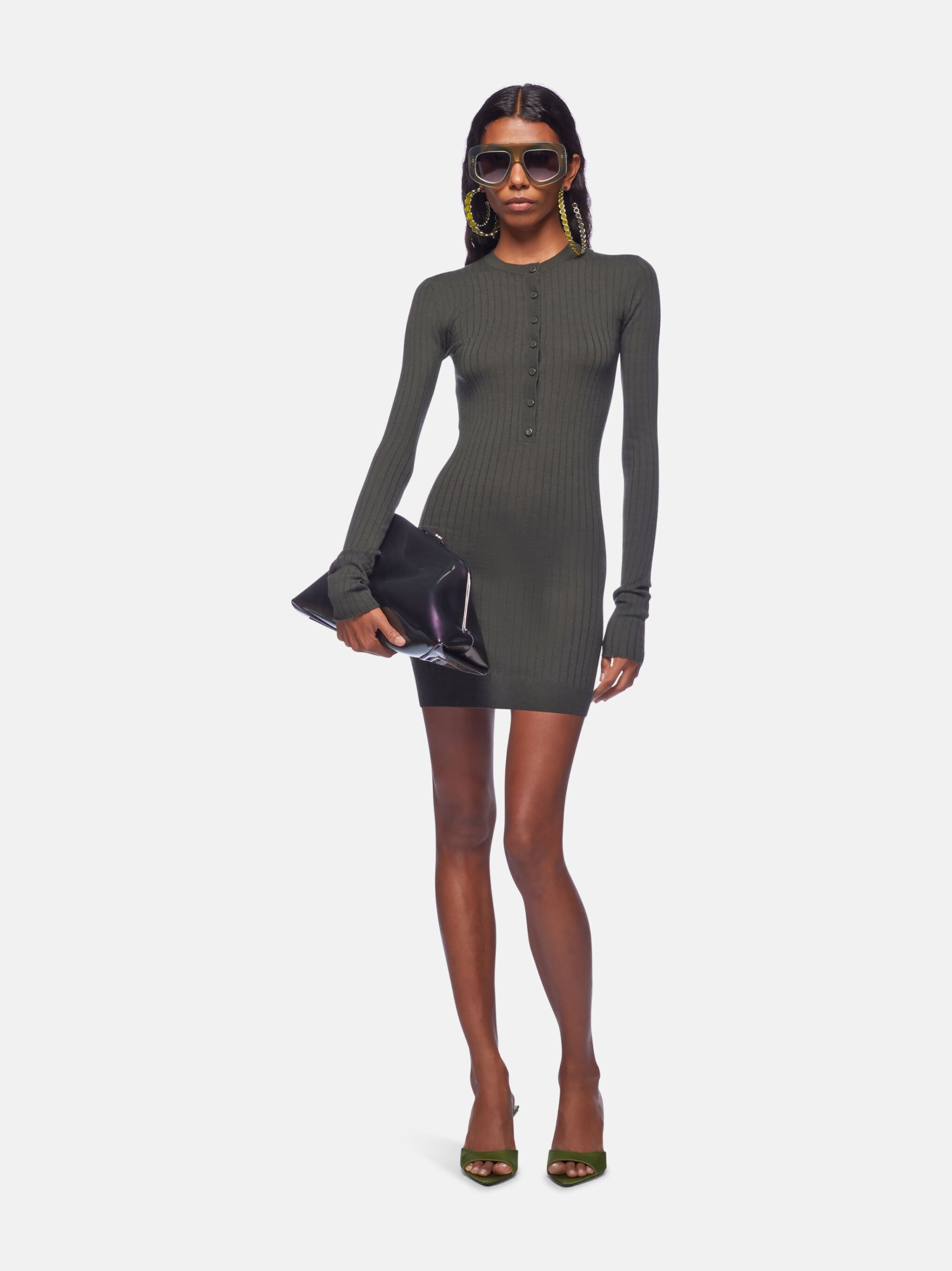 DARK GREEN MINI DRESS - 2