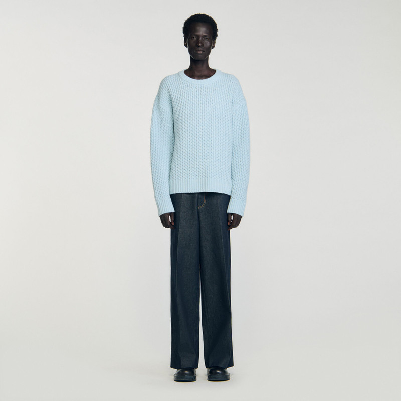 Sandro HONEYCOMB STITCH WOOL SWEATER outlook