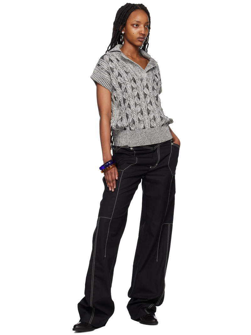 Kiko Kostadinov Black & Gray Foliage Vest outlook