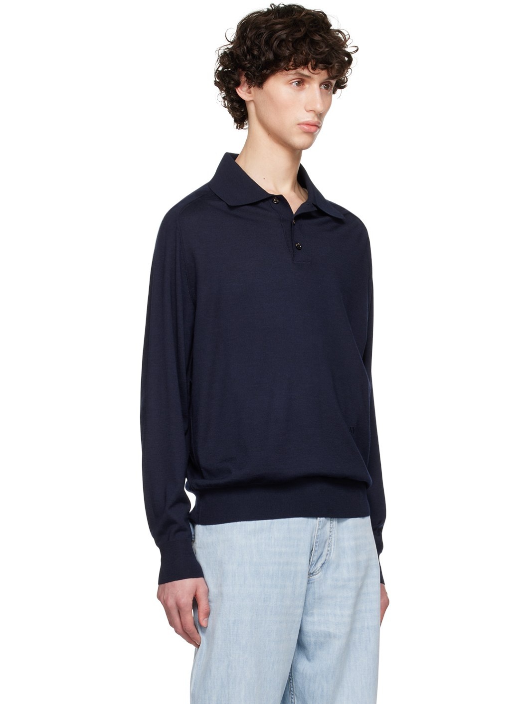 Navy Inverted Seam Polo - 2