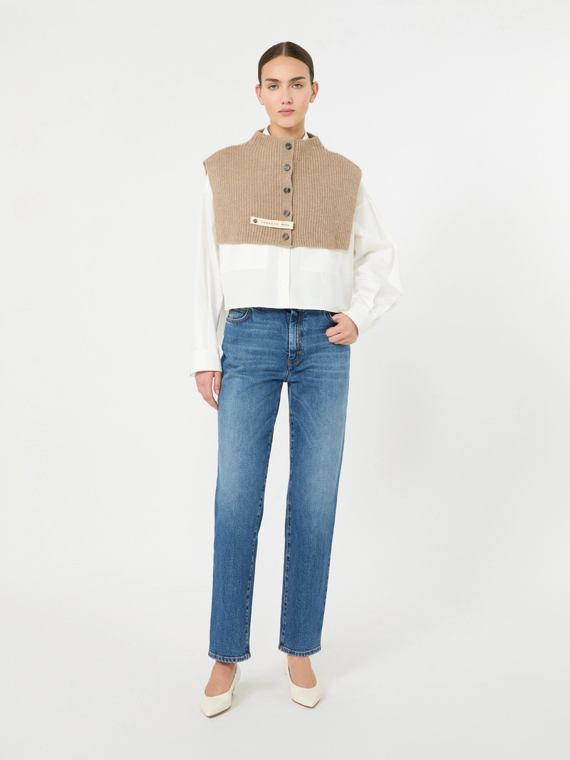 PIROGA Cashmere knit collar - BEIGE SHADED 1