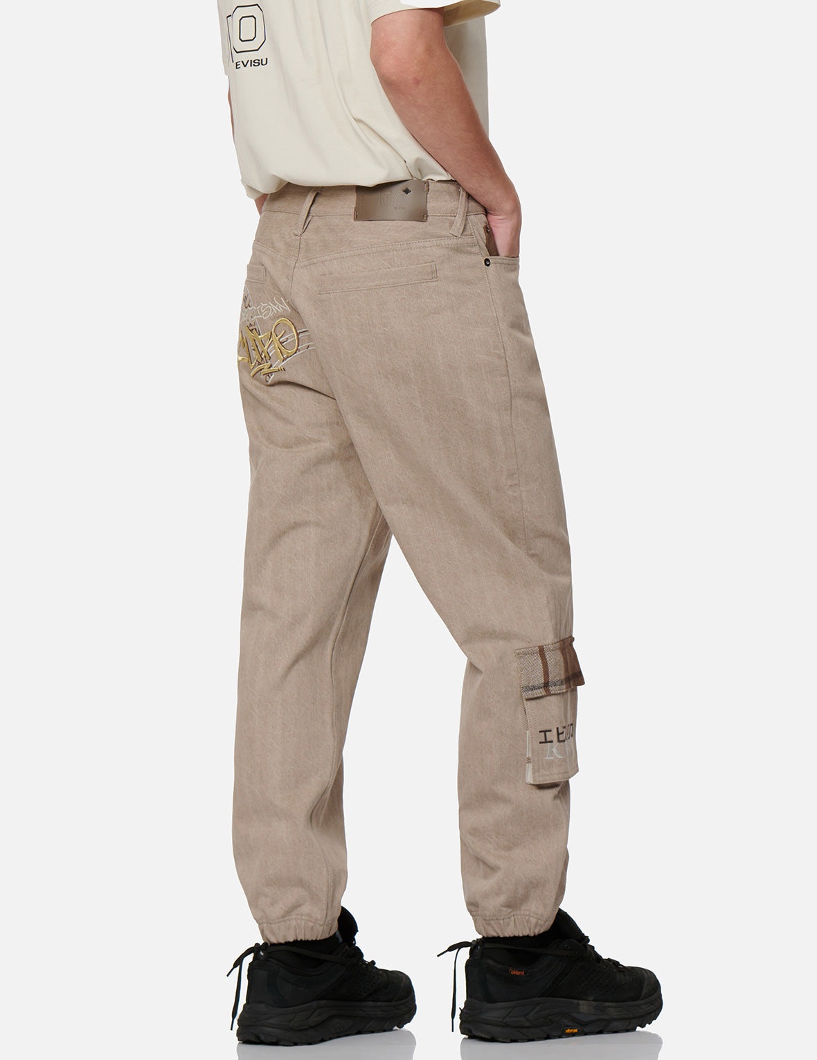 Plaid Flannel Pocket Jogger Jeans - 8