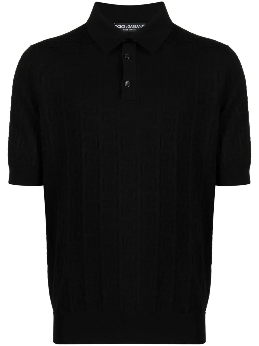 MONOGRAM-JACQUARD SILK POLO SHIRT - 1