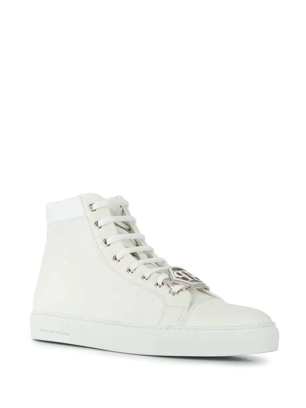 Hexagon leather high-top trainers - 2