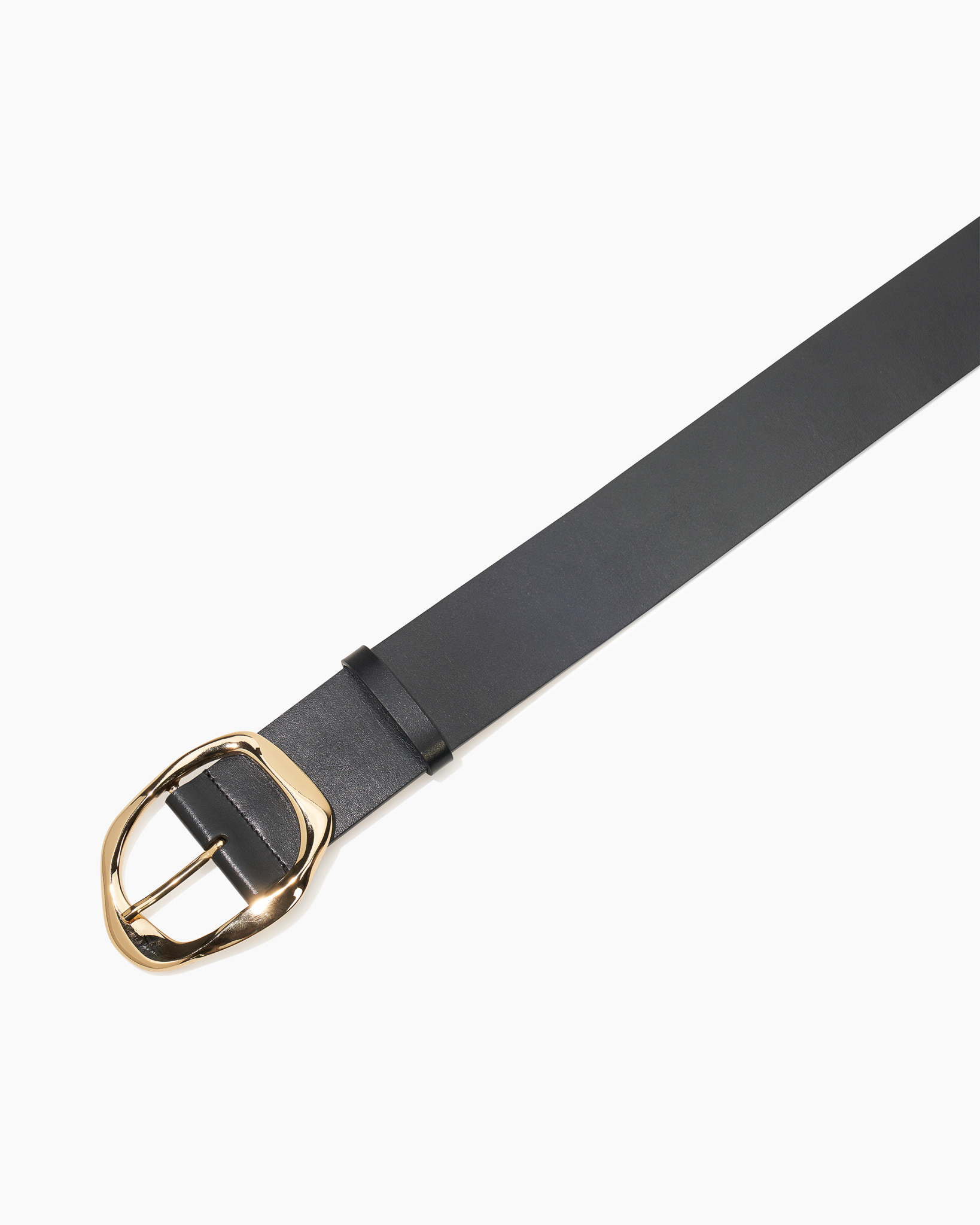 Sculptural Buckle Leather Belt - 2