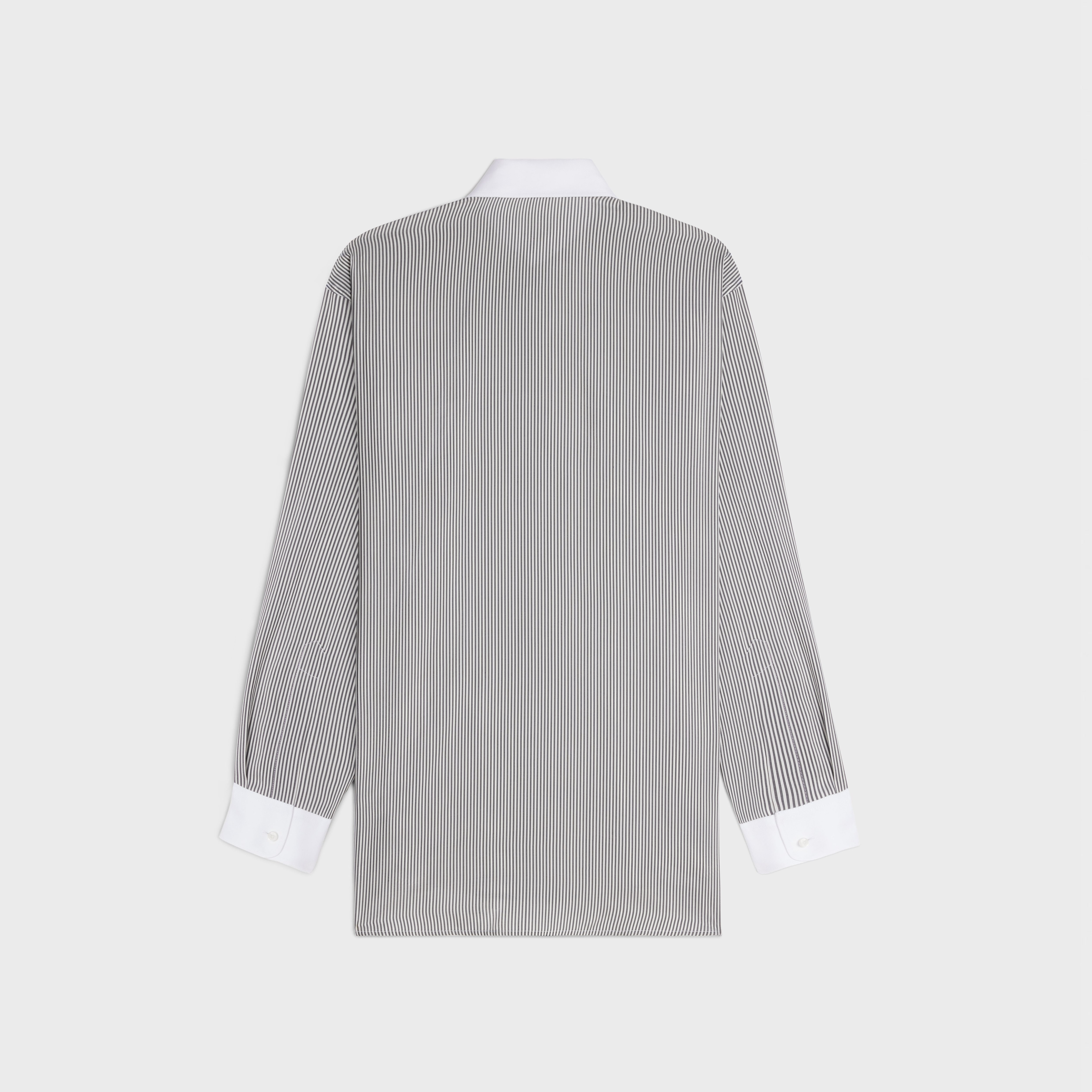 oversized shirt in striped silk - 2