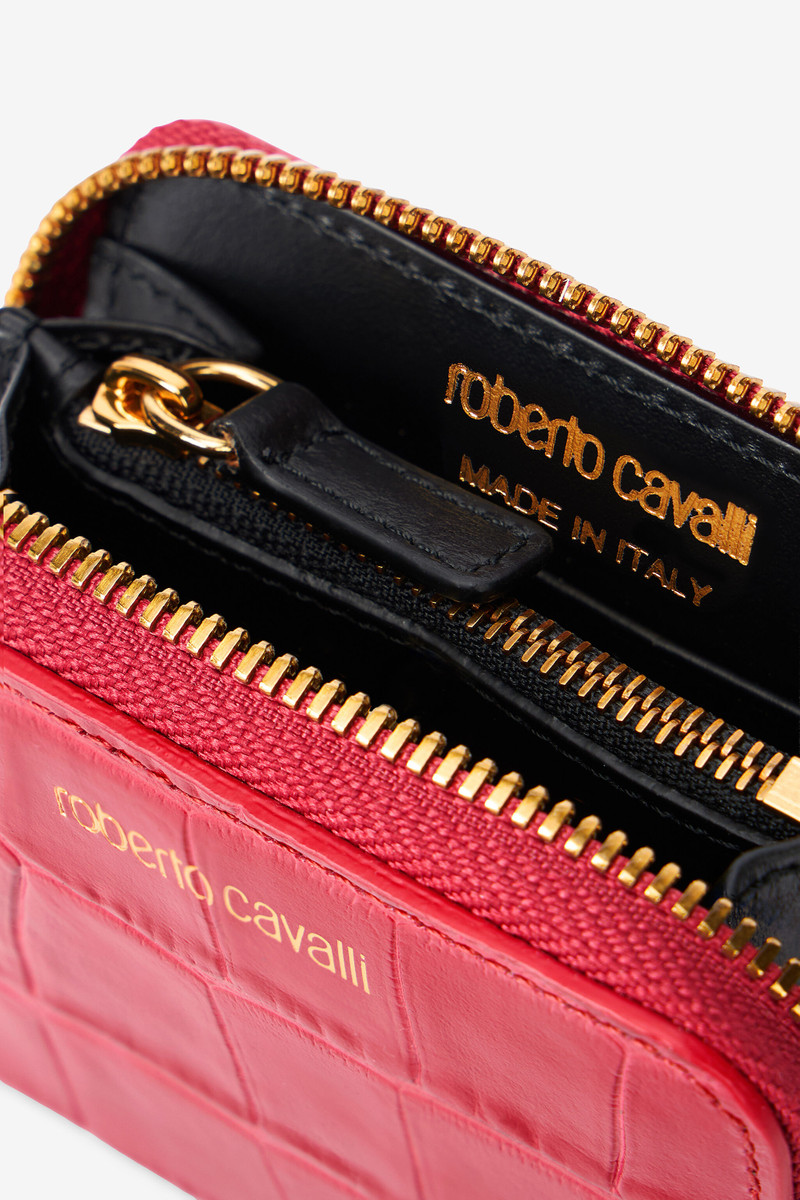 Small Antique Rose Crocodile-Effect Wallet 6