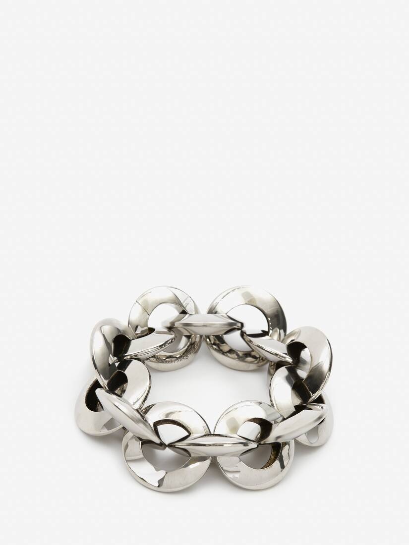 Women's Eyelet Chain Bracelet in Antique Silver - 2