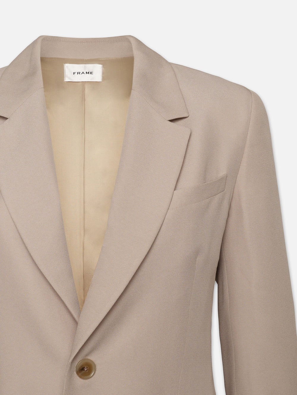 Single Button Blazer in Light Beige - 2