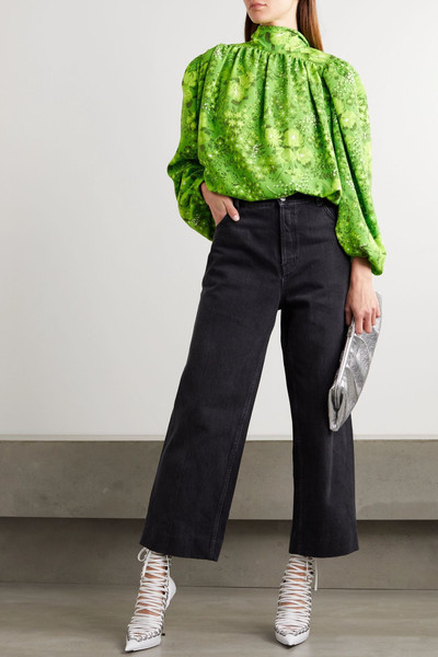 BALENCIAGA Floral-print crepe blouse outlook