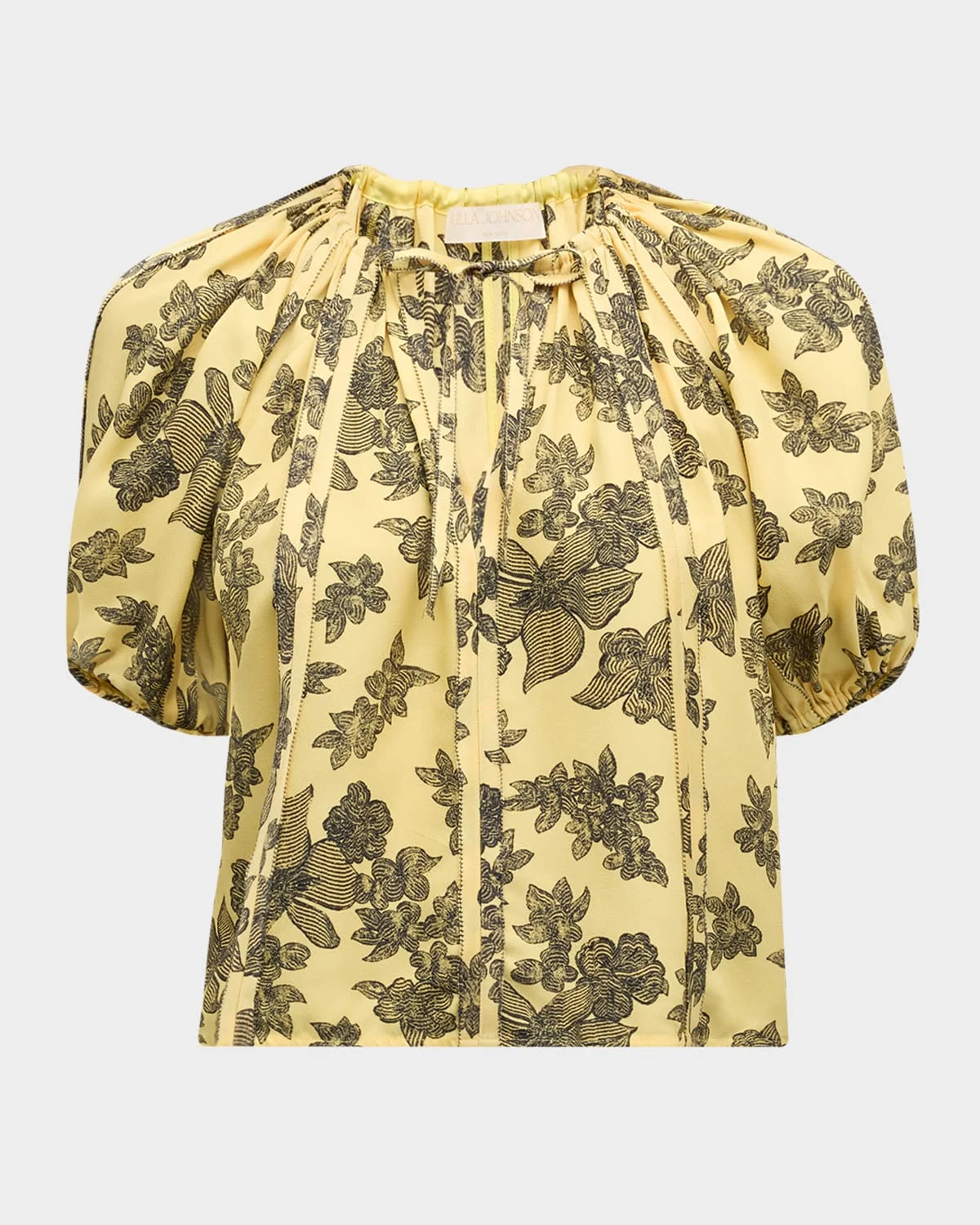 Marcelena Floral Puff-Sleeve Top - 1