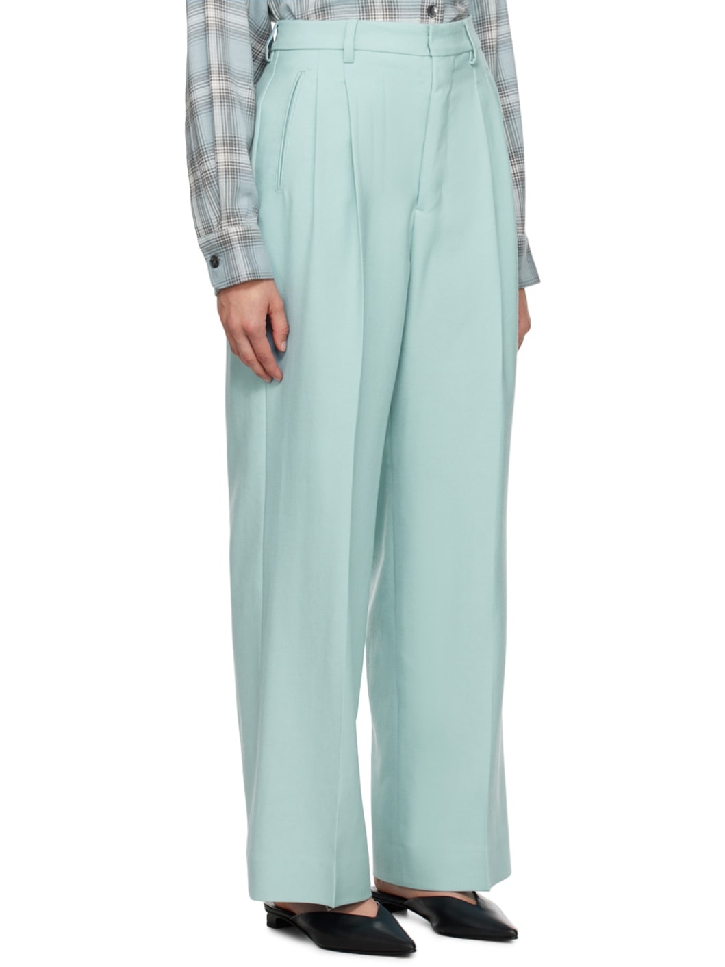Blue Pleated Trousers - 2