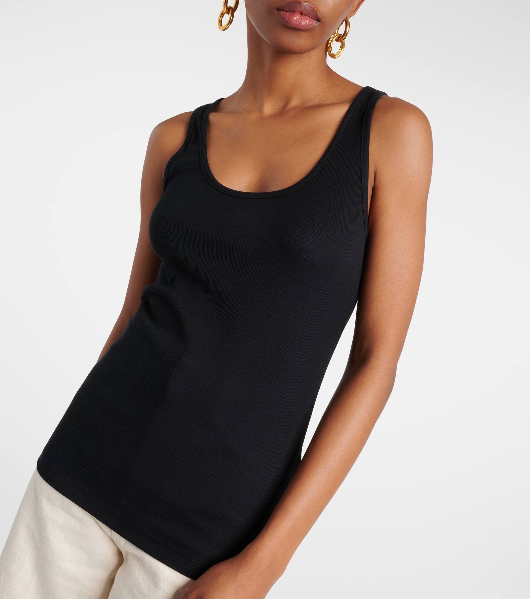 Ribbed-knit cotton jersey tank top - 5