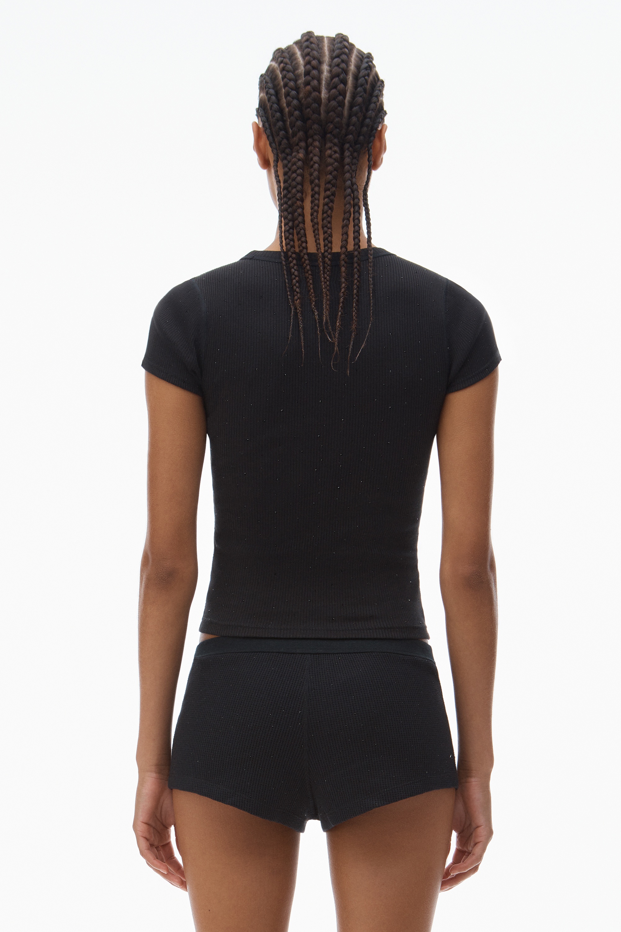 Crystal Hotfix Scoop Neck Tee - 4
