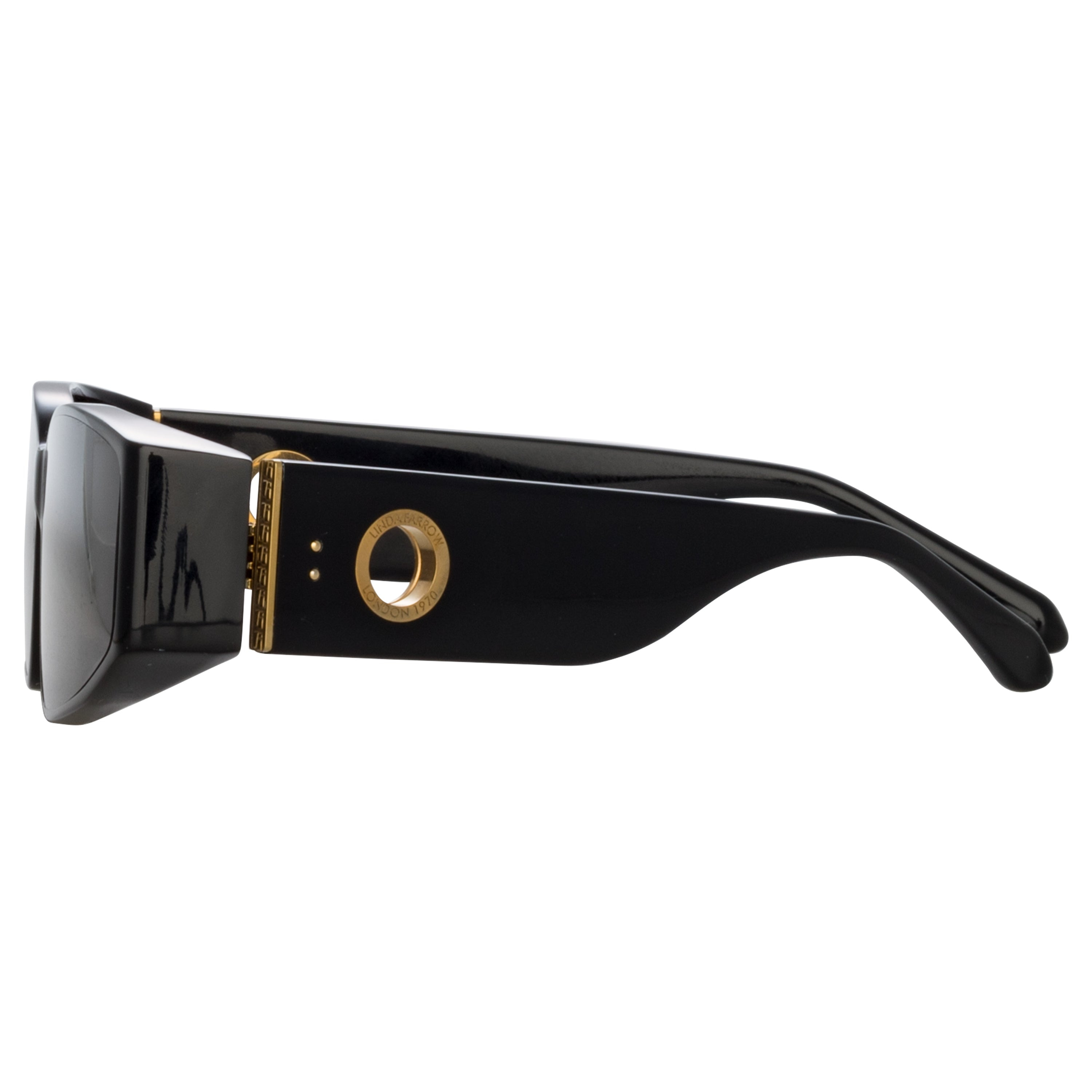 MEN'S ALEXIS ANGULAR SUNGLASSES IN BLACK - 7
