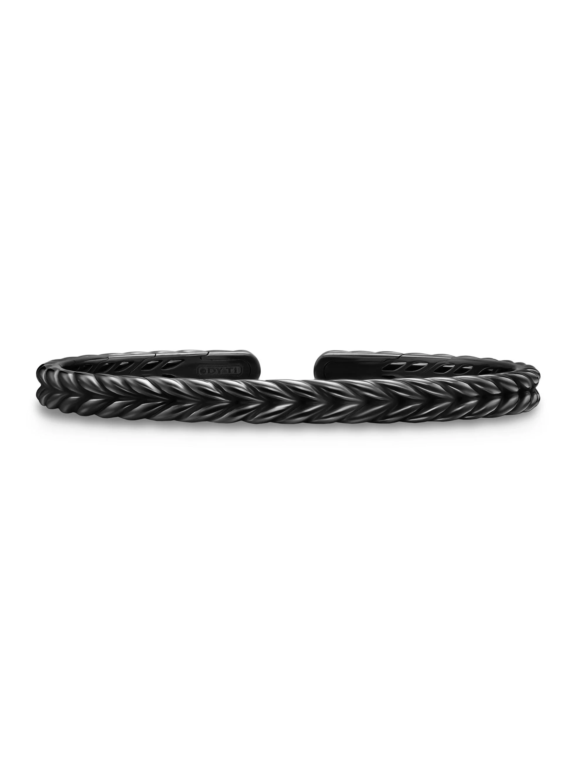 Men's Chevron Flex Bracelet in Black Titanium, 6.4MM - Black - 1