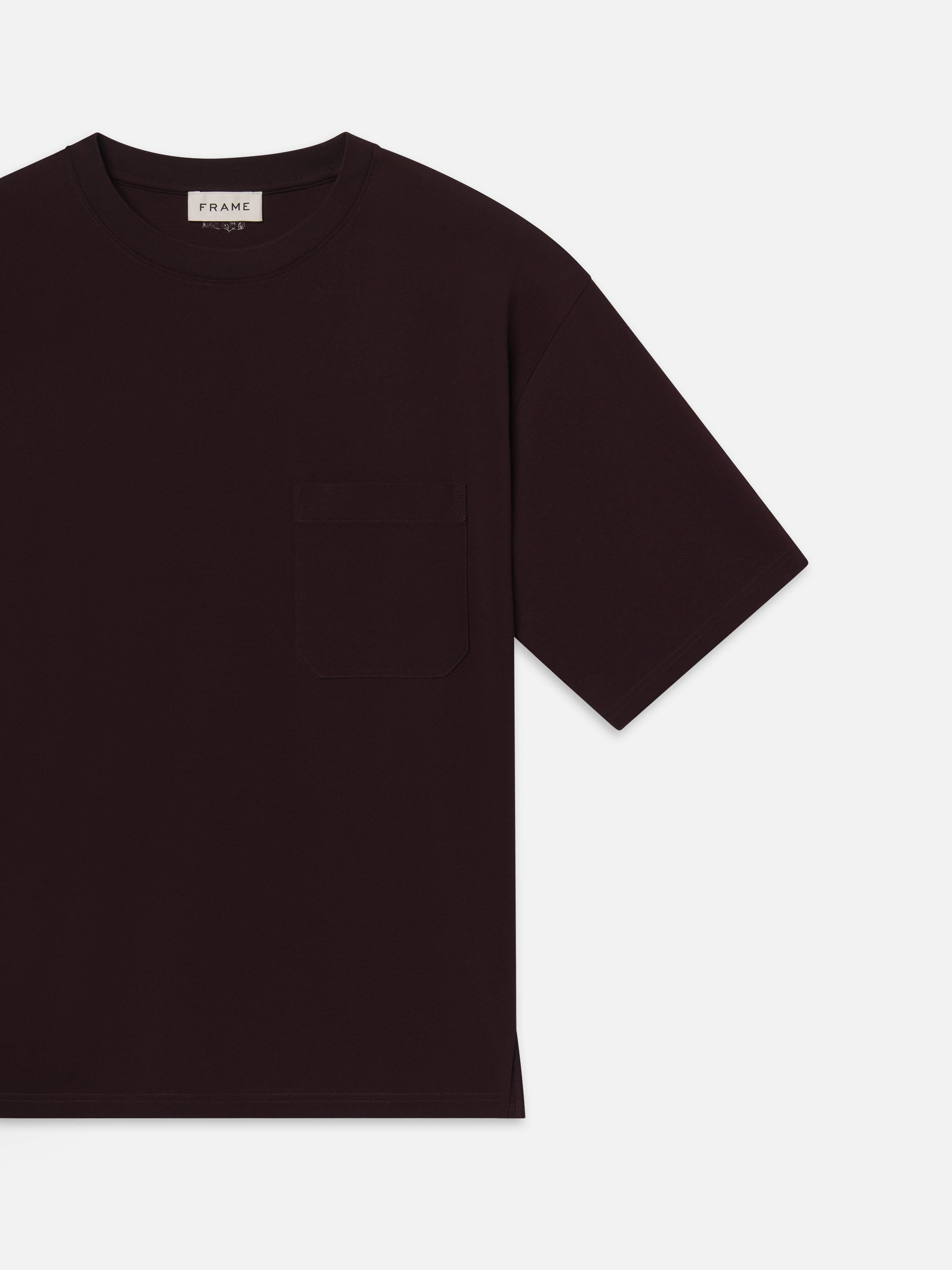 Pique Relaxed Tee in Burgundy - 2