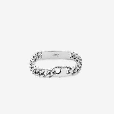 BALENCIAGA Plate Gourmette Bracelet in Silver outlook