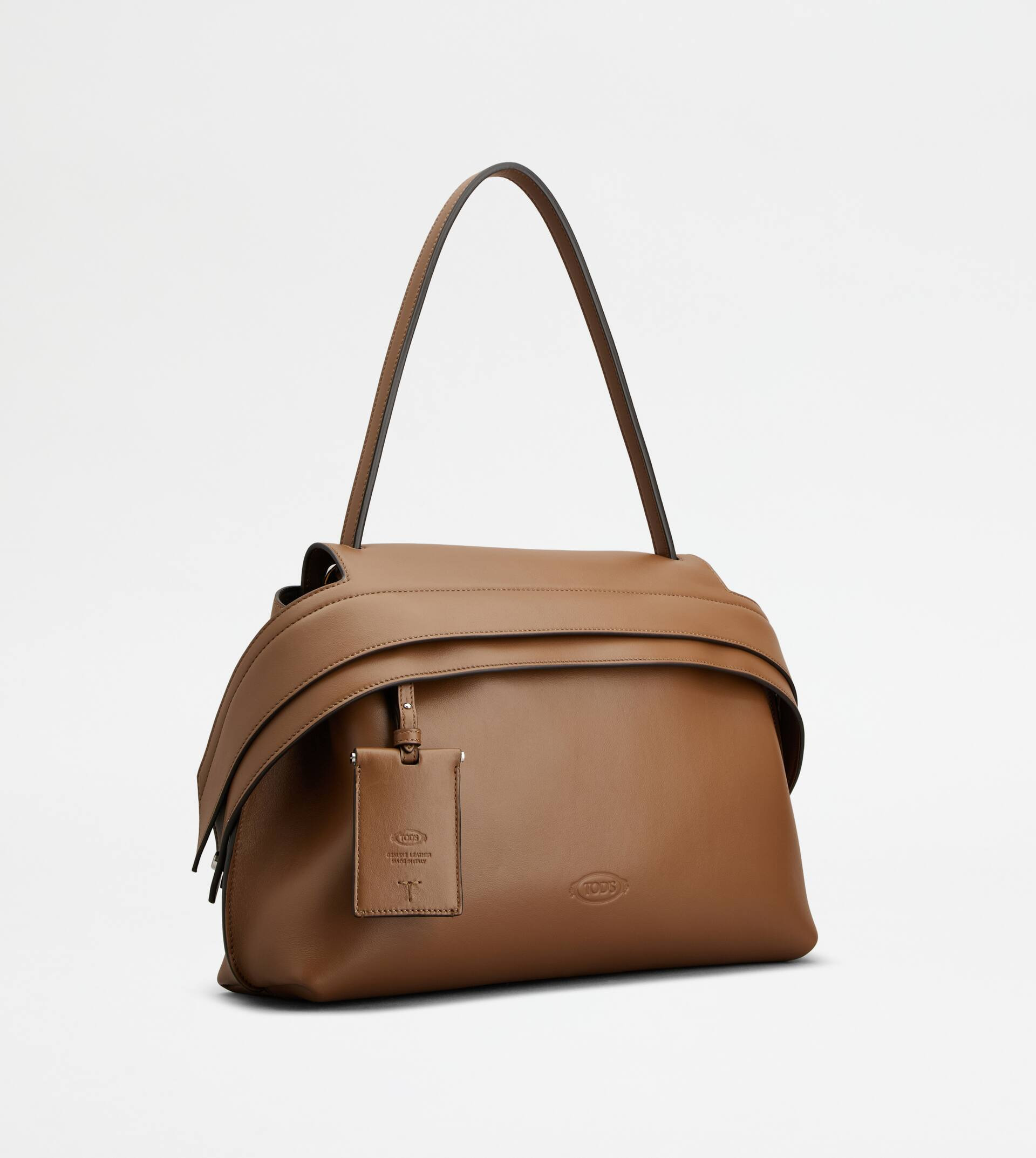 TOD'S WAVE BAG IN LEATHER MEDIUM - BROWN - 3