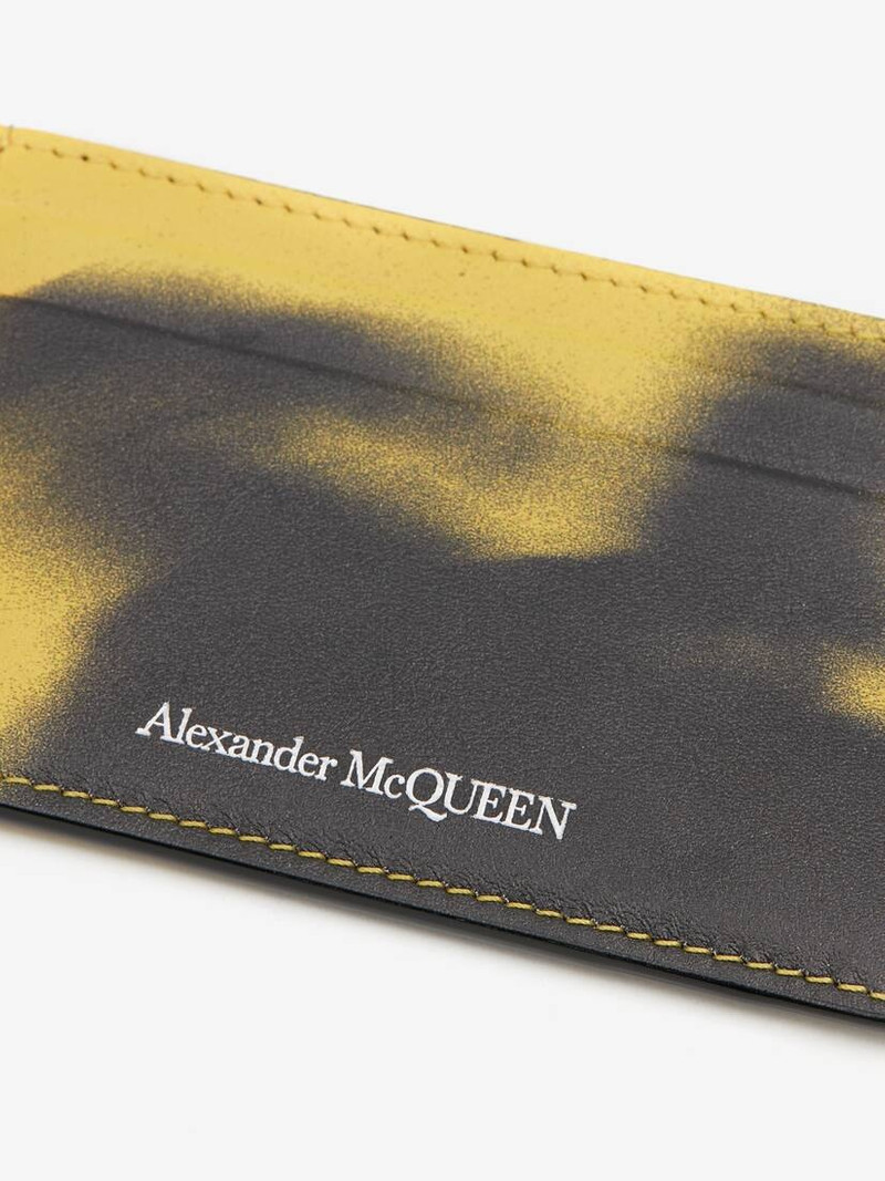 Alexander McQueen Men's Silhouette Card Holder in Pop Yellow/black outlook
