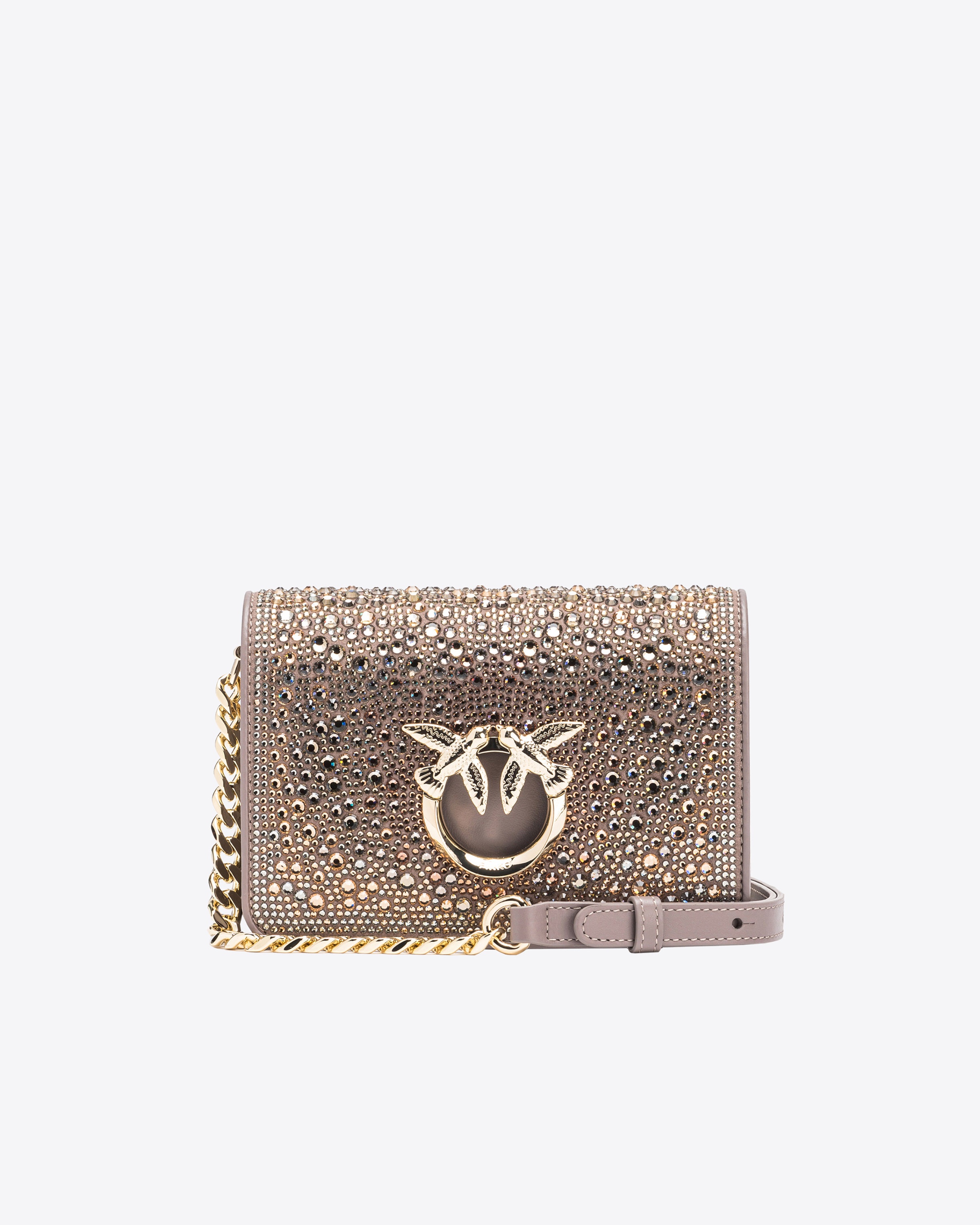 PINKO GALLERIA FULL-RHINESTONE MINI LOVE BAG CLICK - 1
